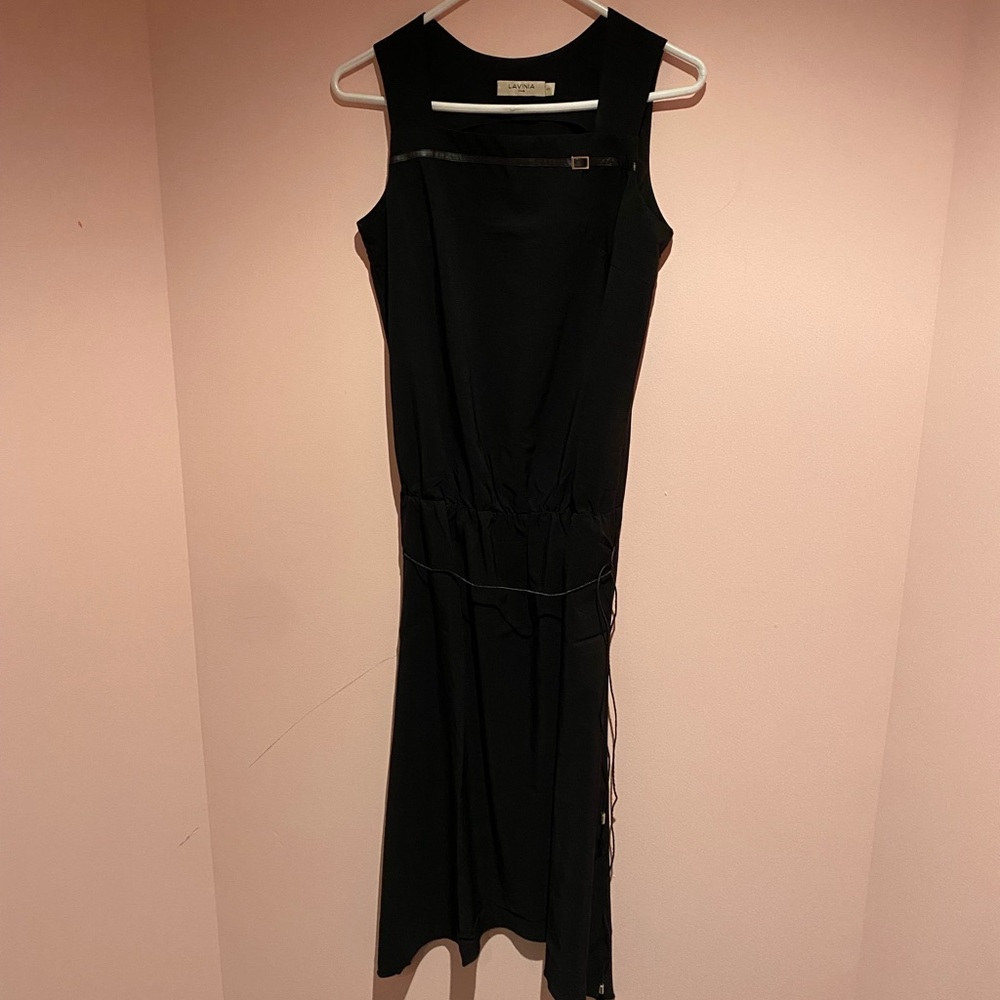 Lavinia leather buckle dress